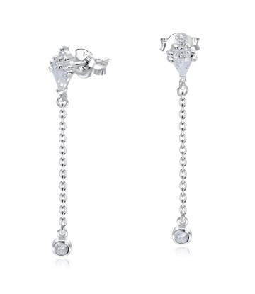 Elegant Designed CZ Stone With Chain Drop Earring Stud STS-5544